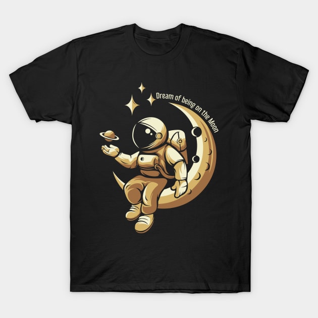 Astronaut On The Moon T-Shirt by Wagum Std